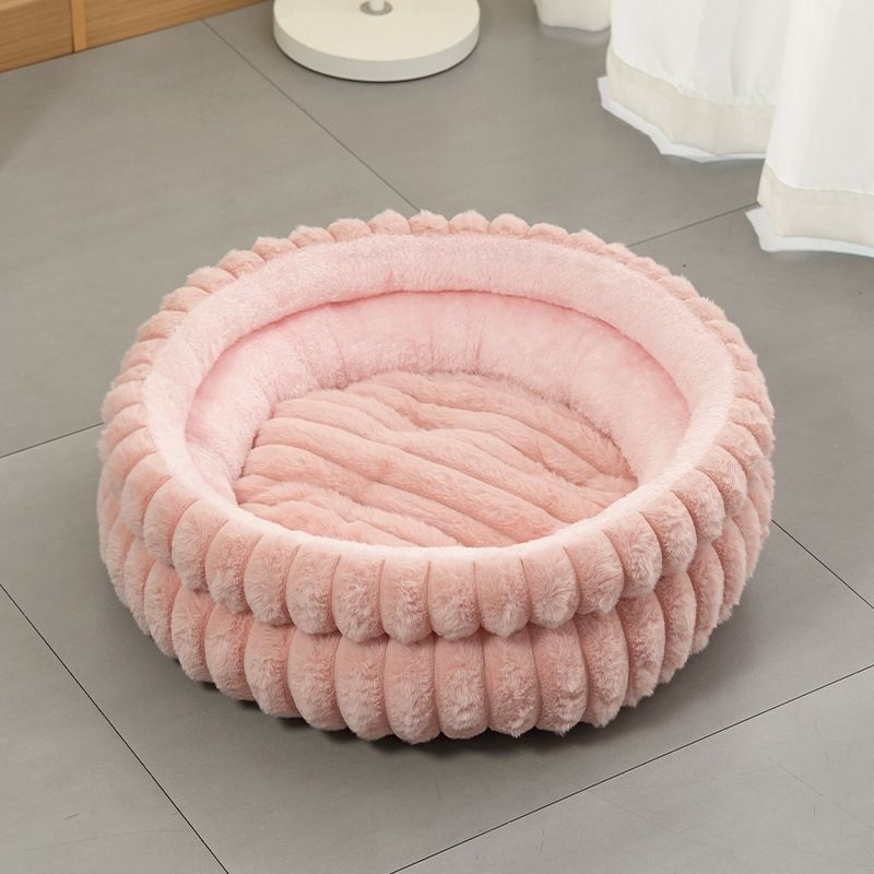 Plush Round Bed - Pink, Size S: 40×40×15cm — image 6