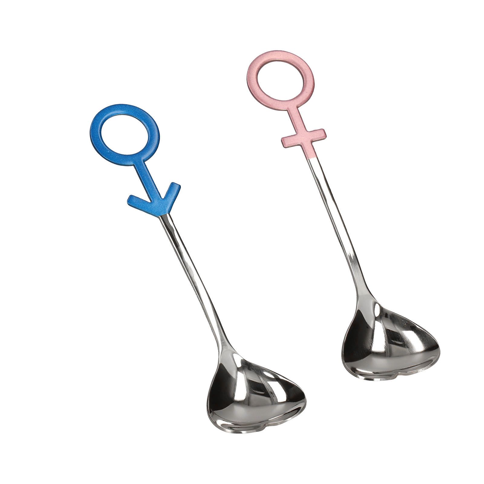 Innovative Heart Shaped Couple Spoon 304 Stainless Steel Spoon for Kitchen Home RestaurantBlue Pink Silver โ image 5