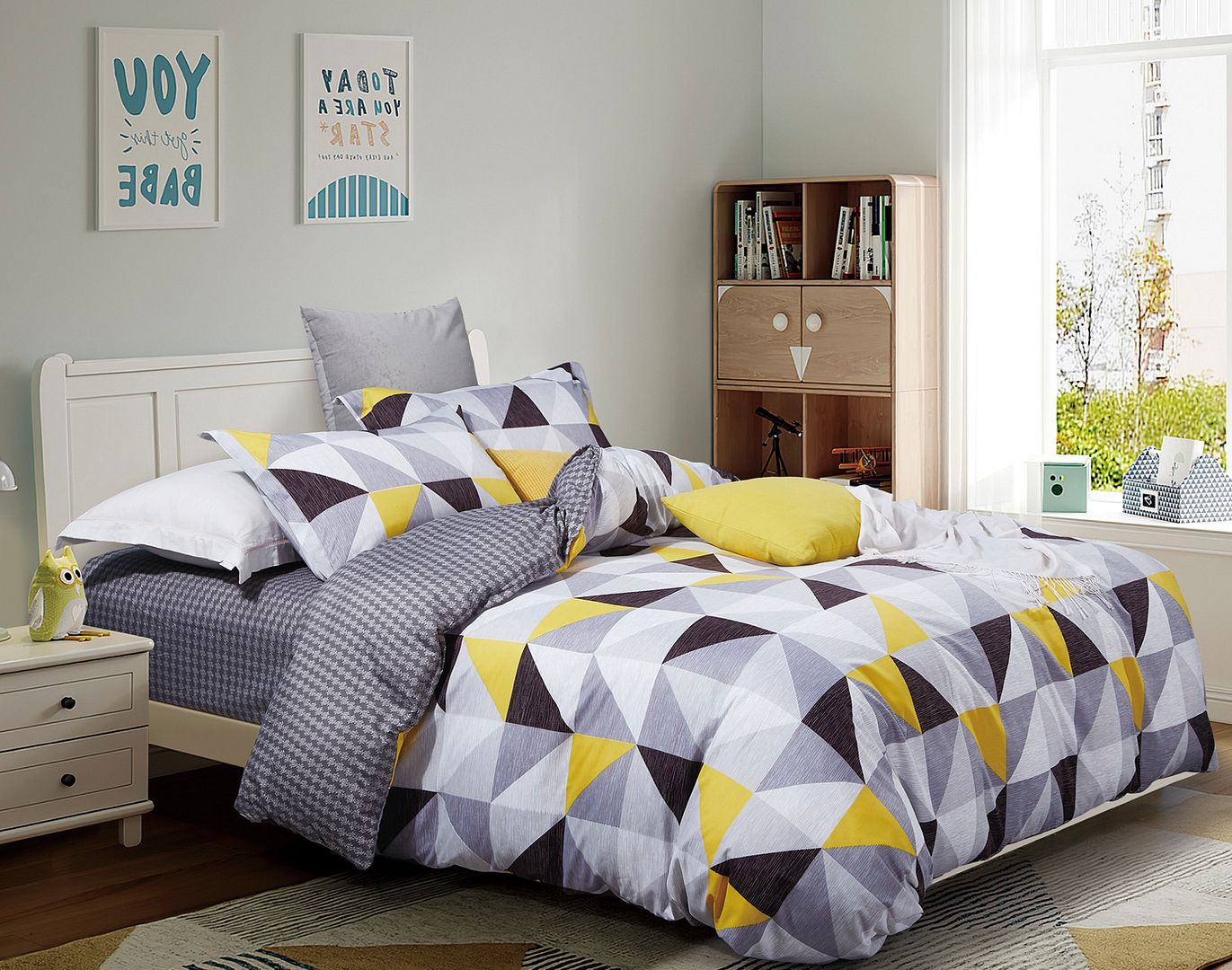 Geometric Queen Size Duvet Quilt Cover Set — image 2