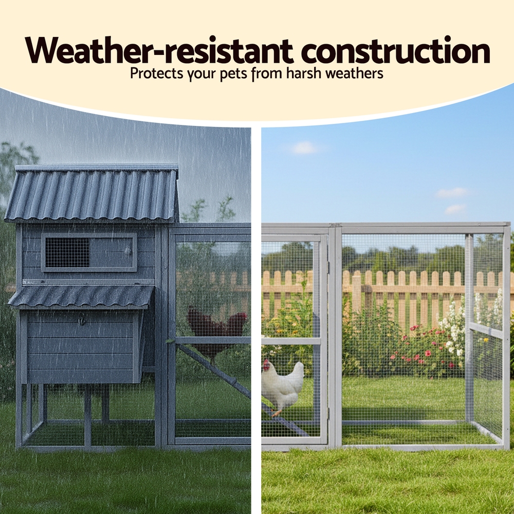 i.Pet Chicken Coop Rabbit Hutch Extra Large Wooden Run Bunny Cage Poultry House Outdoor — image 5