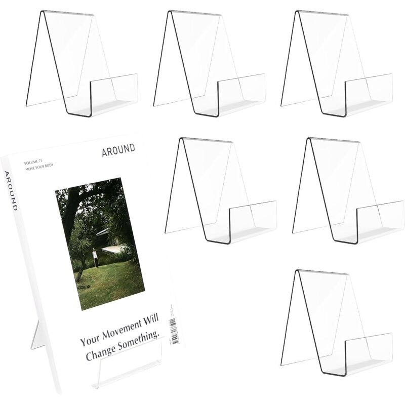 7 Pieces Acrylic Bookends, Clear Bookends, For Office Bookstore Schools Library - 10.5 × 9 × 7.5Cm