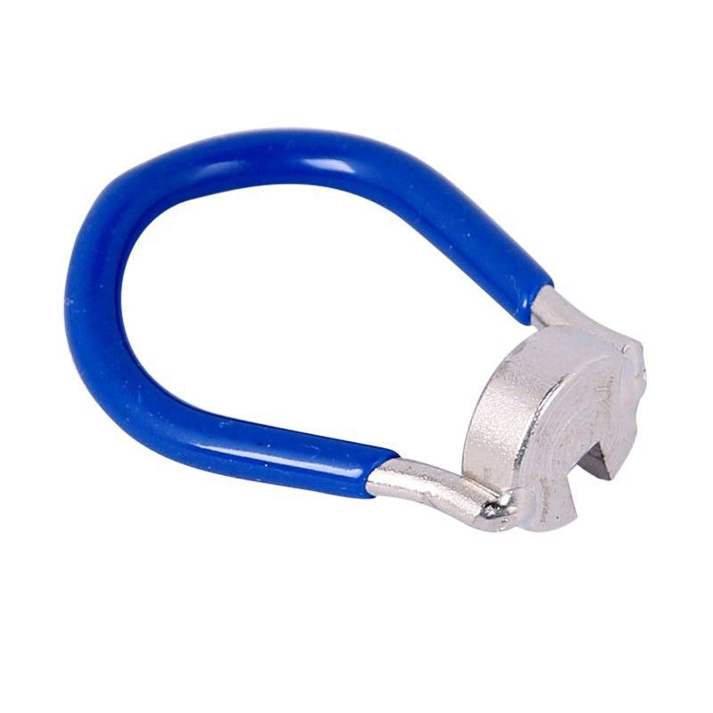 Bicycle Spoke Wrench Wheel Truing Tool Bike Spoke Adjustment Repair Tool Steel Rim Alignment Tool with Rubber Grip - Blue