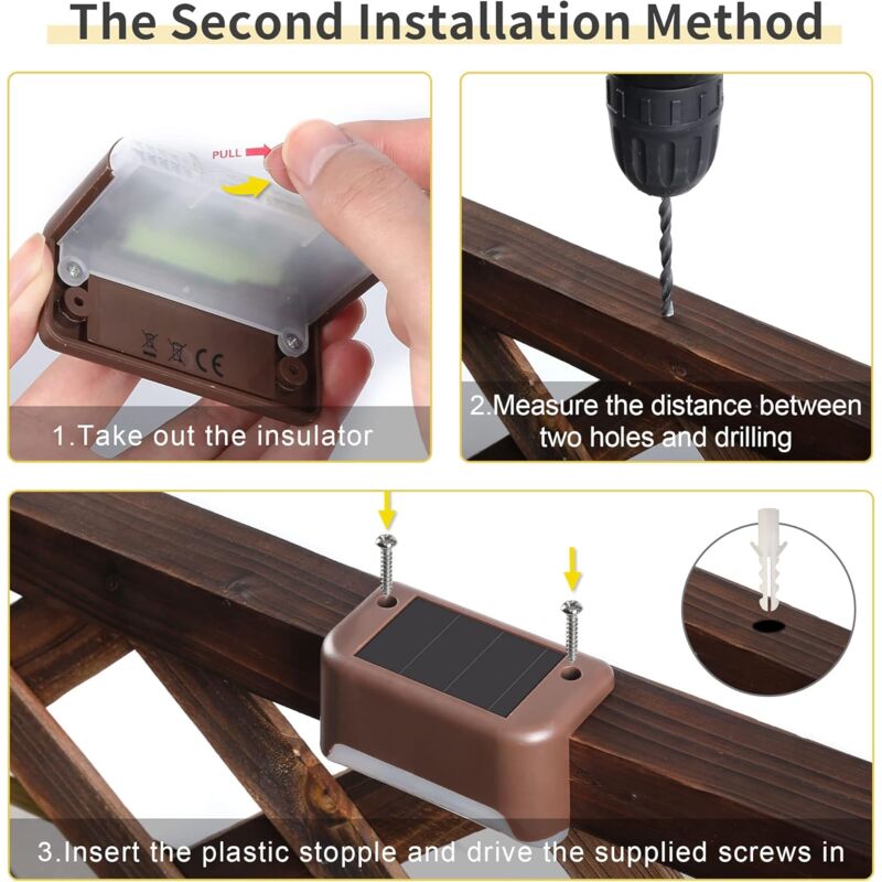12 Pack Solar Lights Waterproof Solar Powered Lights For Deck, Stairs, Fence, Yard, Patio And Driveway (Warm White) — image 4