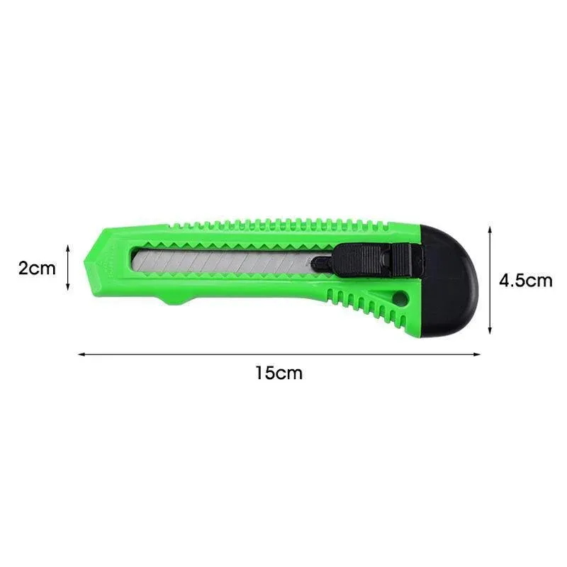 1/2/3PCS Utility Stanley Knife With Blades Blade Retractable Heavy Duty Box Cutter - Green-1PC — image 4