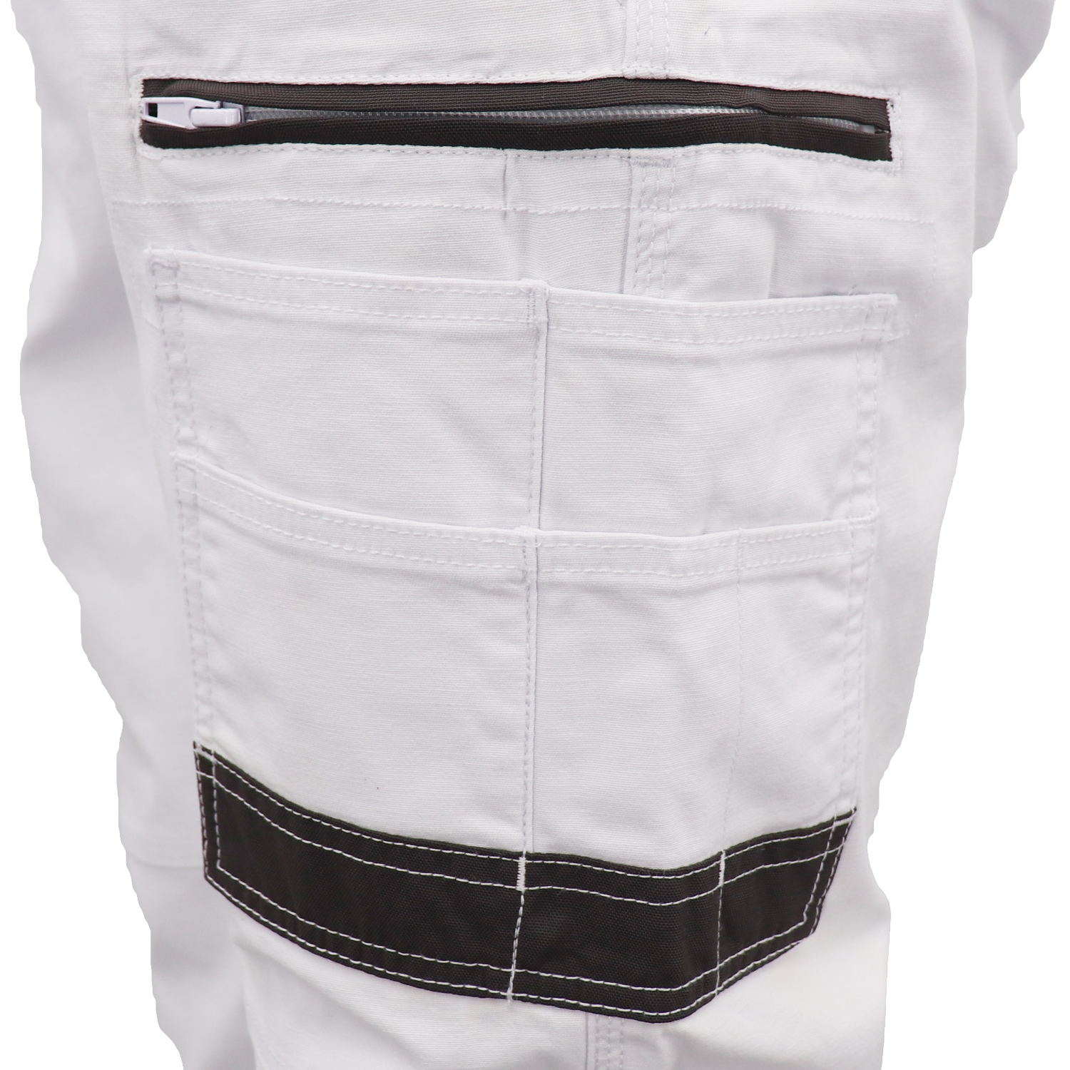 Men's Cargo Cotton Drill Work Pants UPF 50+ 13 Pockets Tradies Workwear Trousers, White, 32 โ image 3