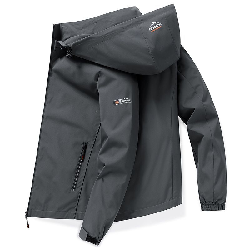Men'S Hooded Jacket Outdoor Sport Jacket Lightweight Windbreaker Zip Pocket - Dark Green - Size 3XL(AU 3XL/EU56) โ image 4