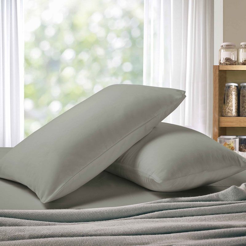 1000TC Premium Ultra Soft Standrad size Pillowcases 2-Pack - Grey โ image 2