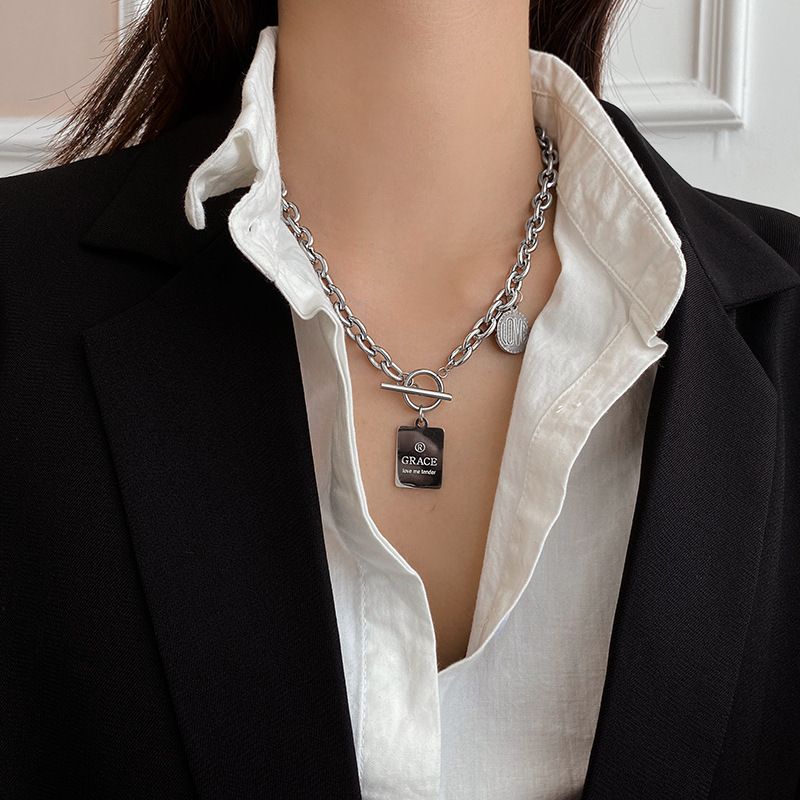 Hip Hop Necklace Zinc Alloy Twist Chain Unisex Ordinary two-piece set โ image 3