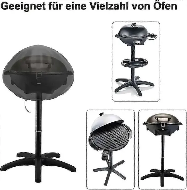 1 Piece Waterproof Round Charcoal Grill Cover, Dustproof Outdoor BBQ Protector for Patios and Gardens, Black, 50 × 45 cm — image 4