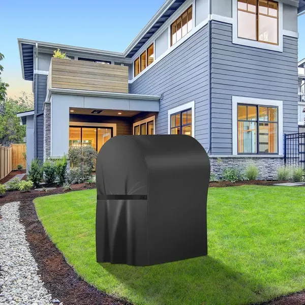 1 Piece Waterproof BBQ Grill Cover, UV-Resistant Oxford Fabric Outdoor Protector with Drawstring Closure, Black, 67 × 77 × 110 cm — image 5