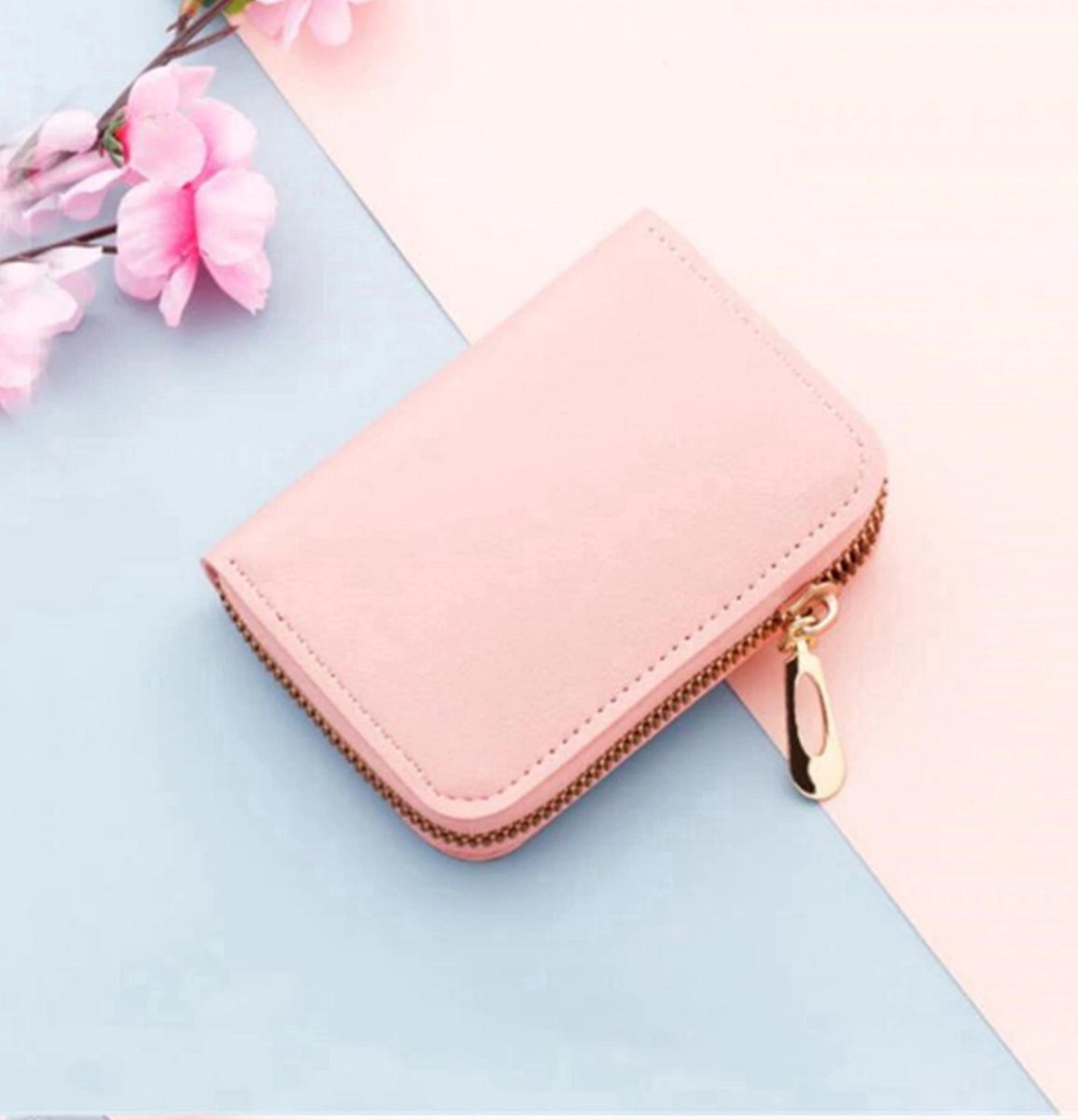Card Holder for 12 Cards | Credit Card Holder | With Cash Compartment | Card Holder | Wallet | PU Leather | Purse | Pink — image 2