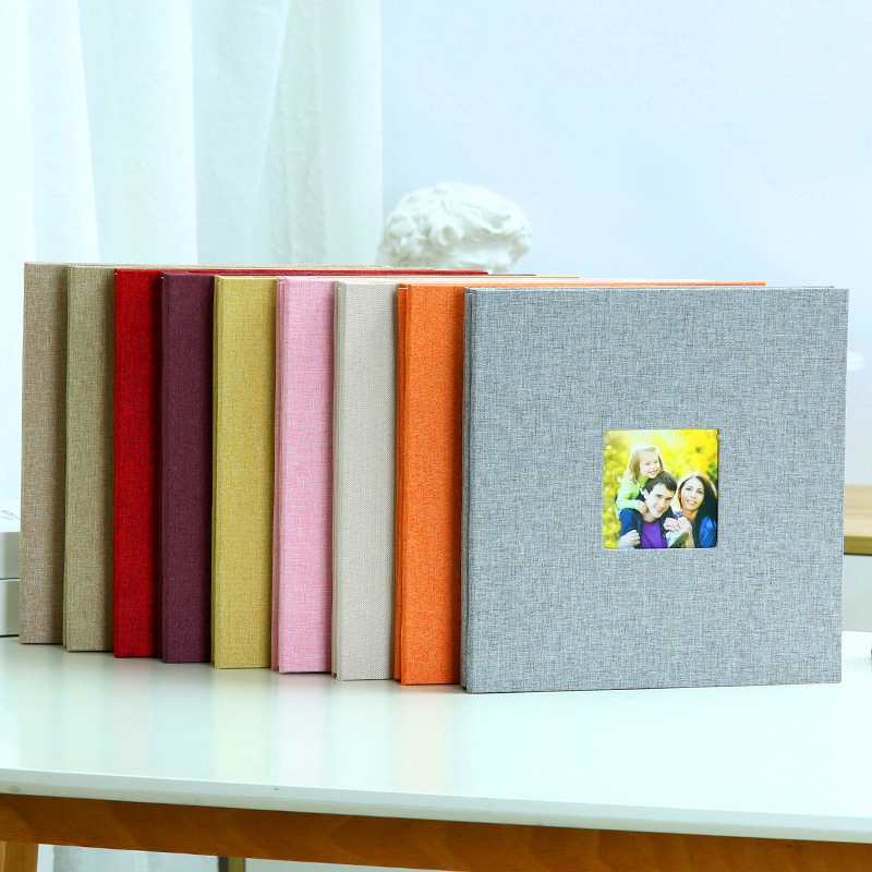 Dark green Linen Self-Adhesive Photo Album DIY Scrapbook with Cover Window 11x10.6 Inch for Family Wedding Travel Memories Preservation Australian โ image 2
