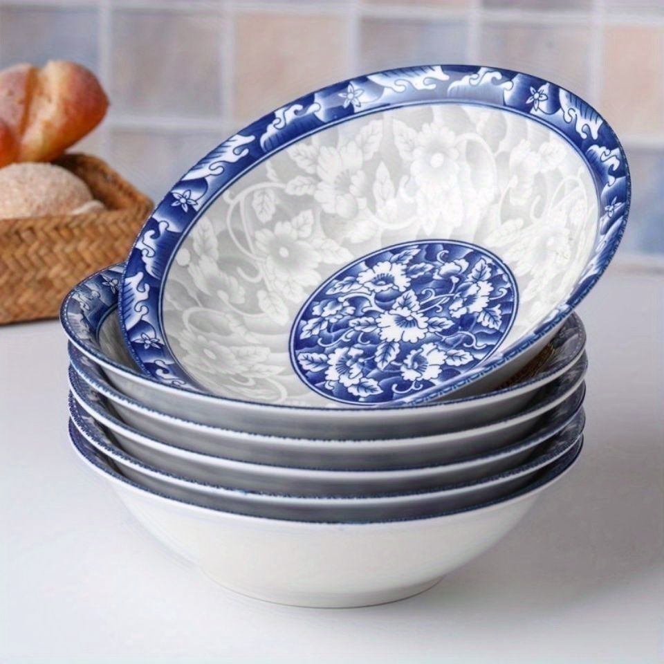 blue and white porcelain bowl, soup bowl, noodle bowl, ceramic bowl, large bowl, tableware, Australian home, dinnerware set, traditional design, durable — image 2