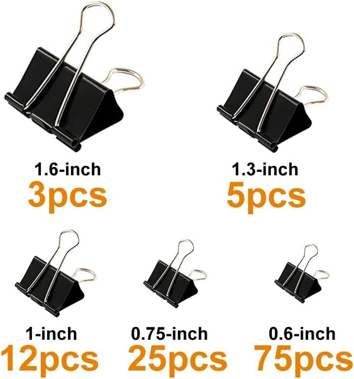 120Pcs Binder Clips Assorted Size, Office Clips with Clear Storage Container, Bulldog Clips, Paper Clips, Office Supplies โ image 4