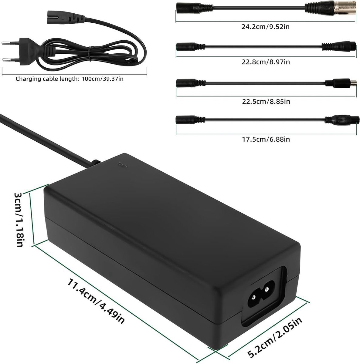 Electric Bike Charger - Charger for Electric Scooters - 36V/42V 2A Universal Charger - With 4 Battery Charger Connectors - Battery Charger — image 5