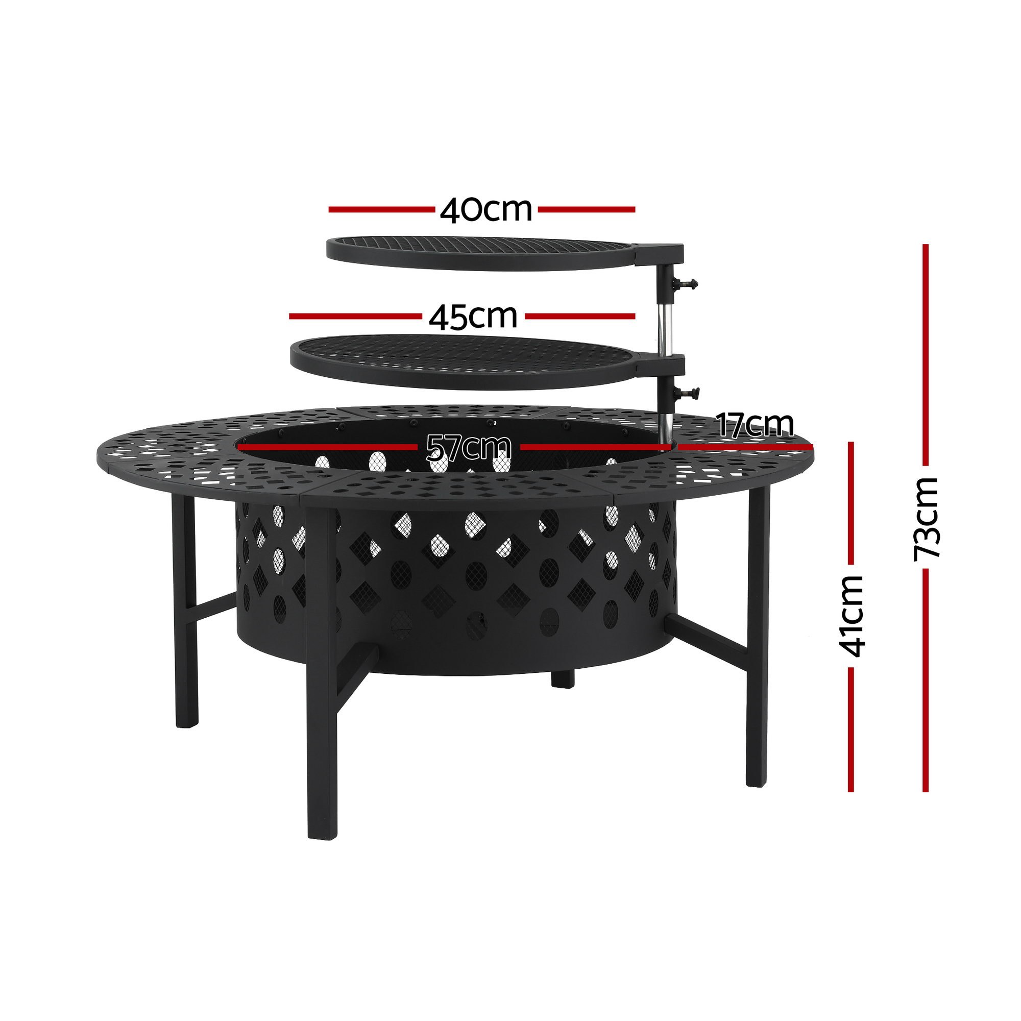 Grillz Fire Pit BBQ Charcoal Smoker Portable Mesh Pits Outdoor Camping Fireplace โ image 2