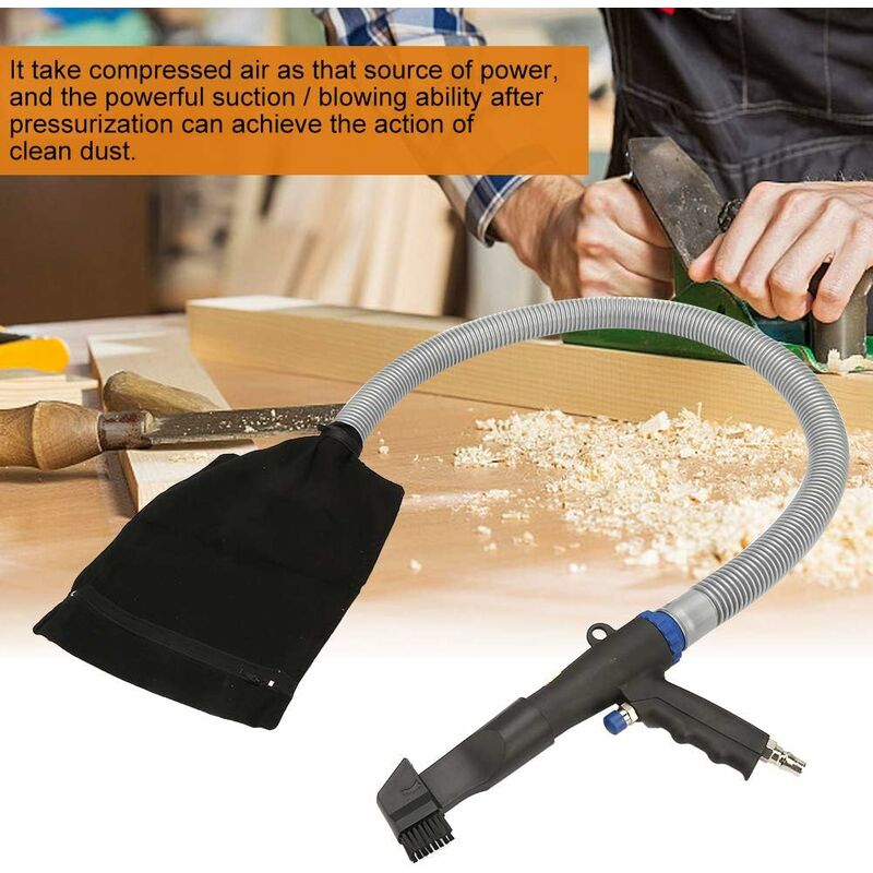 Pneumatic Vacuum Gun Air Blower and Suction Kit with Bags Tubes Accessories — image 2