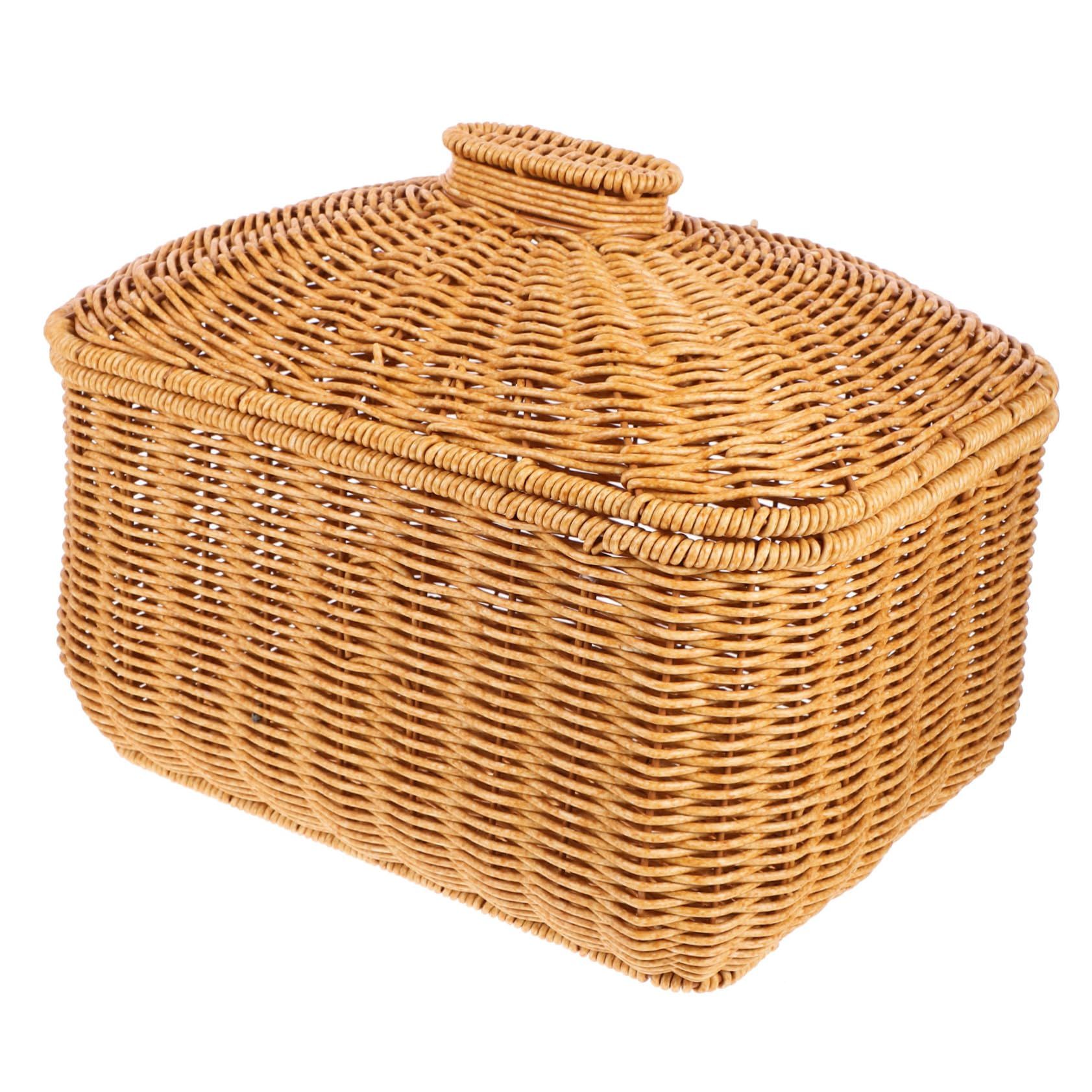 Rattan Storage Basket Home Storage Basket Rattan Woven Baskets Desktop Storage Basket Woven Basket for Organizing Woven