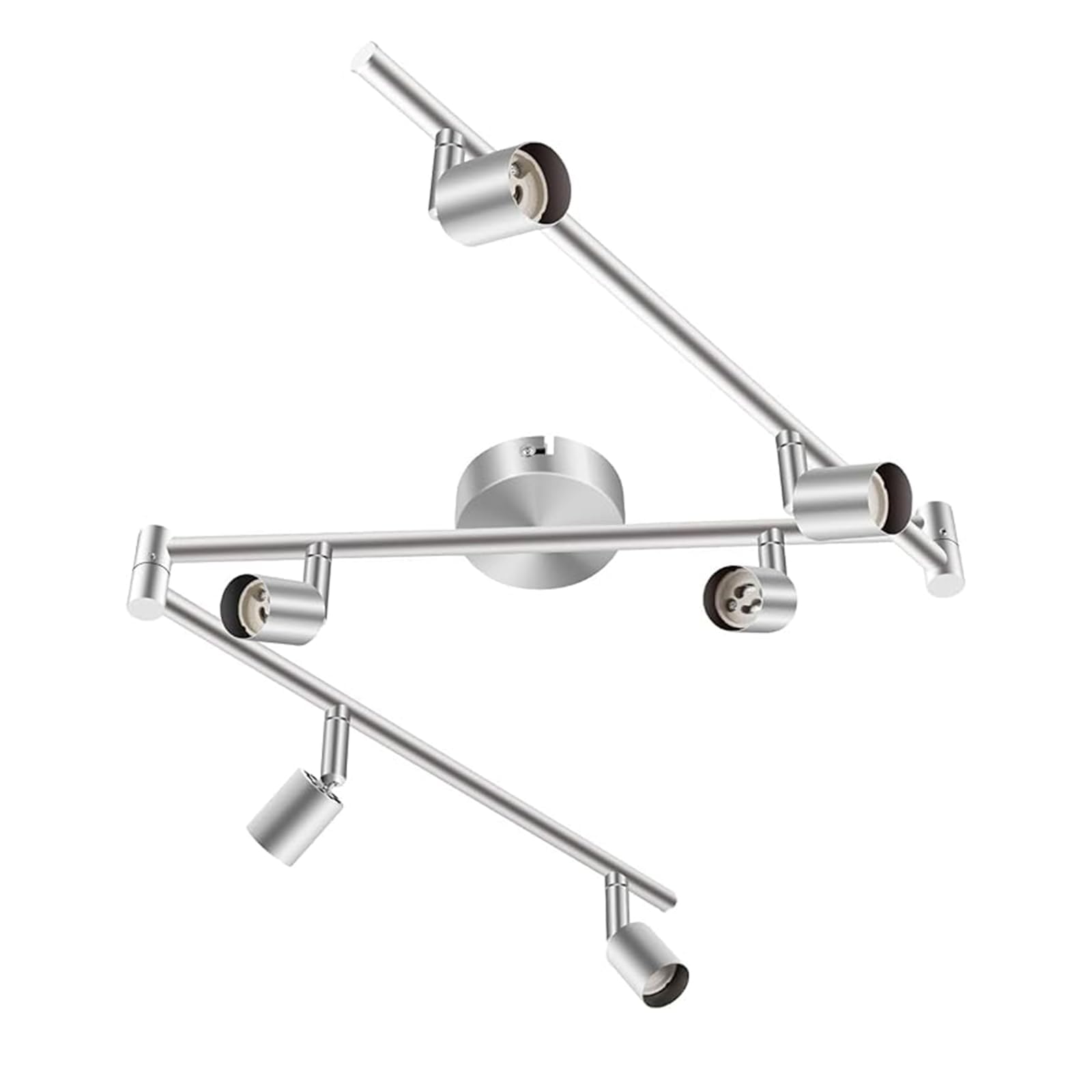 Kitchen Lights, 6-Light Ceiling Lighting Kits, Swivelling Ceiling Spotlight for Bedroom, Kitchen and Living Room(GU10 LED Bulbs not Included) (Brush