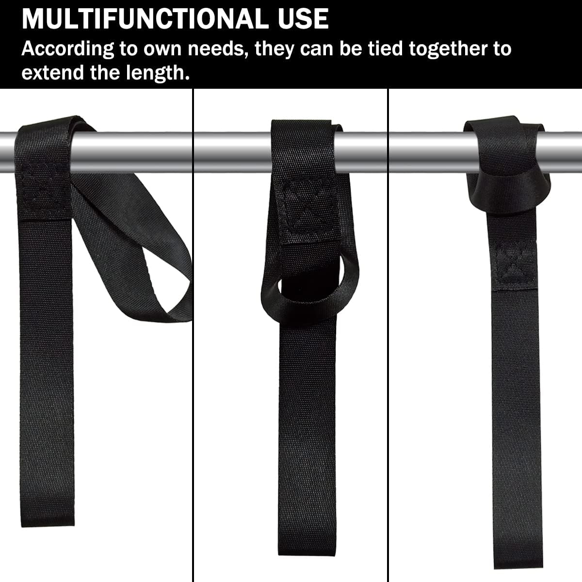 Black Soft Loop Tie Down Straps (6 Pack) 4500Lbs Breaking Strength and 1500Lbs Load Capacity, 12 × 1in Heavy Duty Tie Down Loops for Securing ATV UTV — image 3
