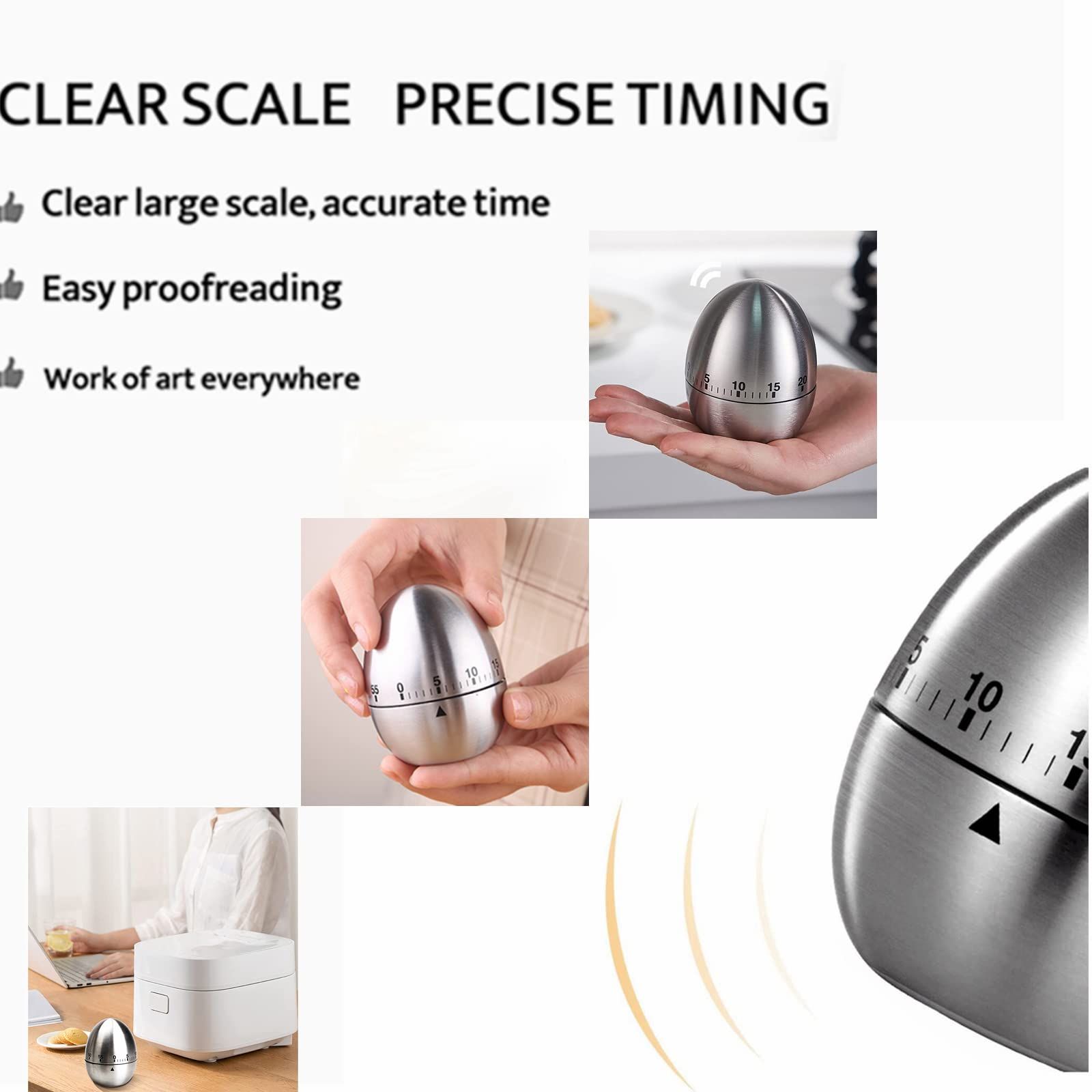 Egg timer winding timer kitchen timer cooking timer reminder timer mechanical reminder cute timer mechanical rotation alarm — image 5