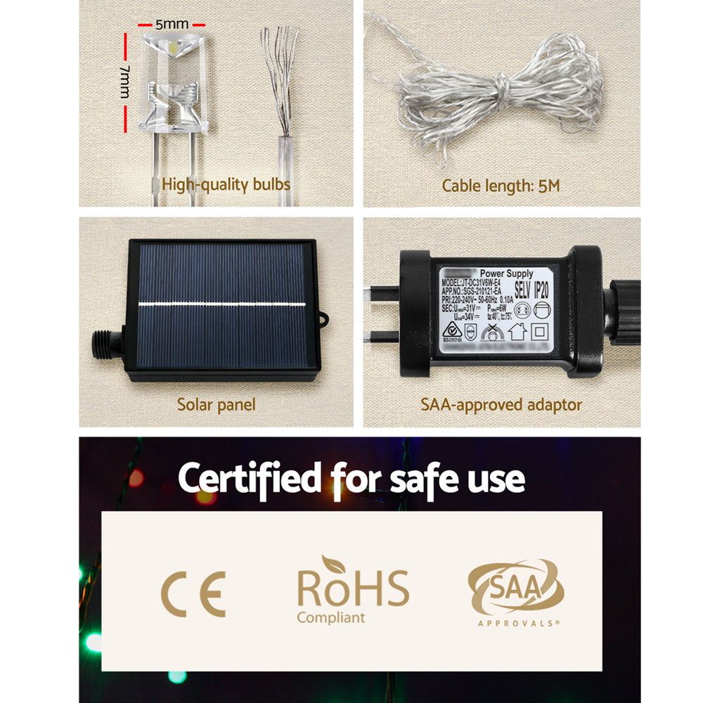 320 LED 5M Christmas Lights Solar String Fairy Light Jingle Jollys — image 5