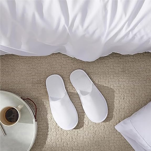 8 Pairs Spa Slippers for Men and Women, Comfortable Non-Slip Disposable Hotel Slippers, Breathable Soft Cotton House Guest Slippers for Travel Guests Hotel — image 5