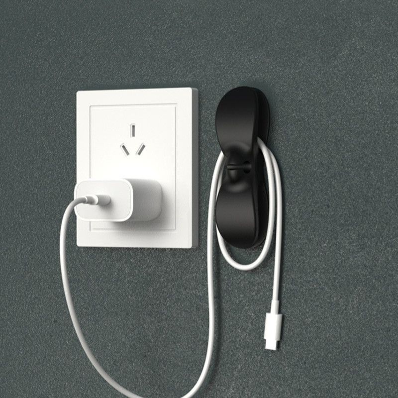 Silicone Cable Winder Organizer 3-Pack, Power Cord Holder, Wall Wire Clip, Data Cable Storage Clamp—Green — image 5
