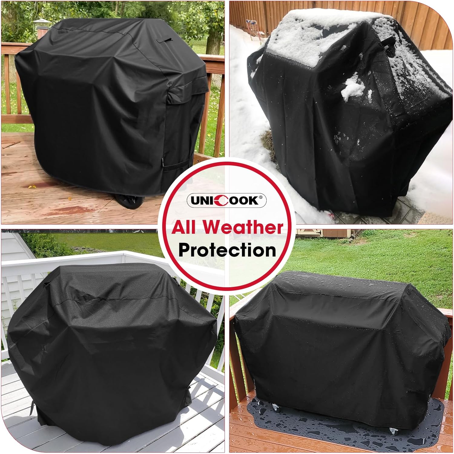 Grill Cover 55 Inch for Outdoor Grill, Heavy Duty, Waterproof, Fade Resistant, BBQ Cover with Handles/Straps/Air Vents, Compatible with Weber Charbroil — image 2