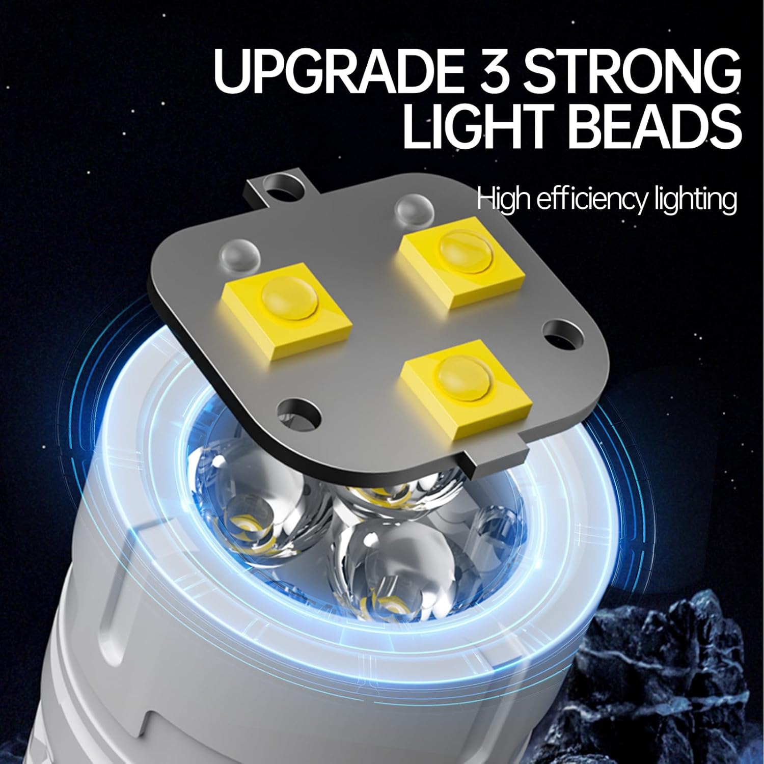 Rechargeable LED Torch - White - 1 Piece - Lightweight Portable Flashlight for Camping Backpacking Hiking — image 2