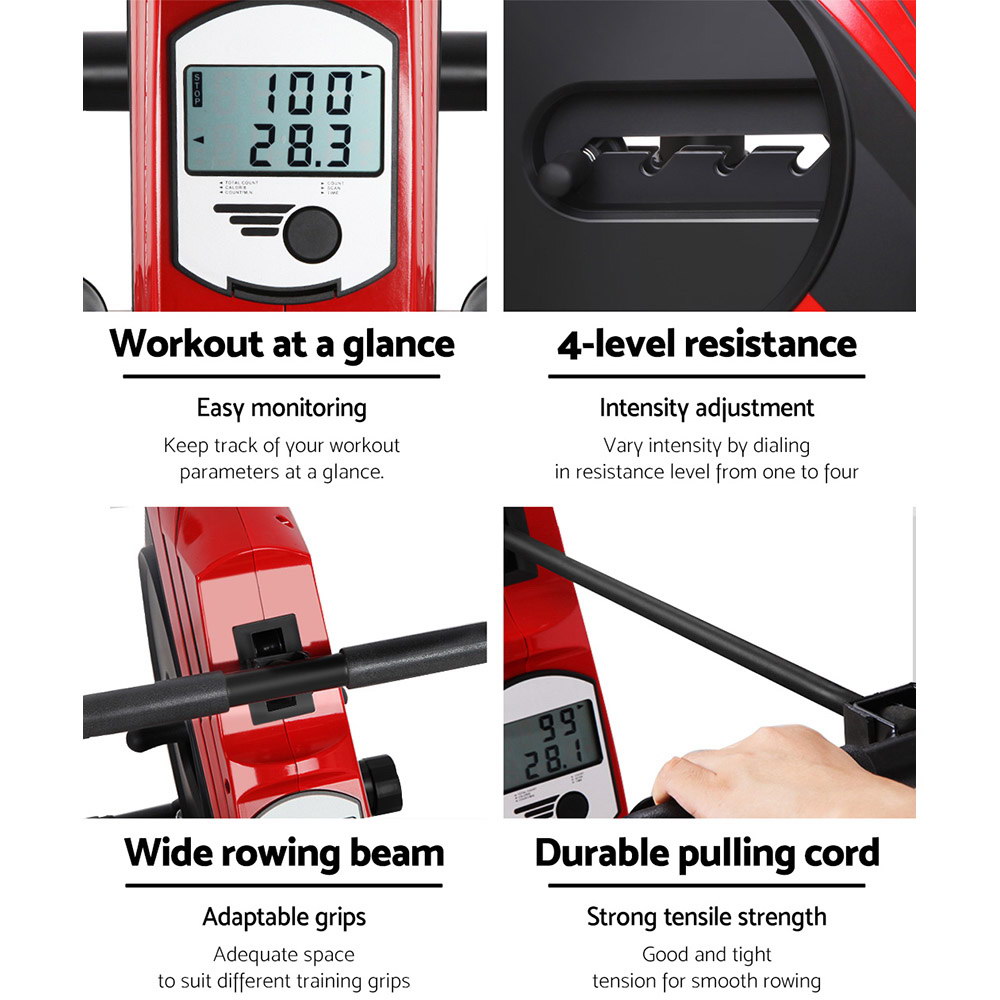 Everfit Rowing Machine Rower Elastic Rope Resistance Fitness Home Cardio โ image 5