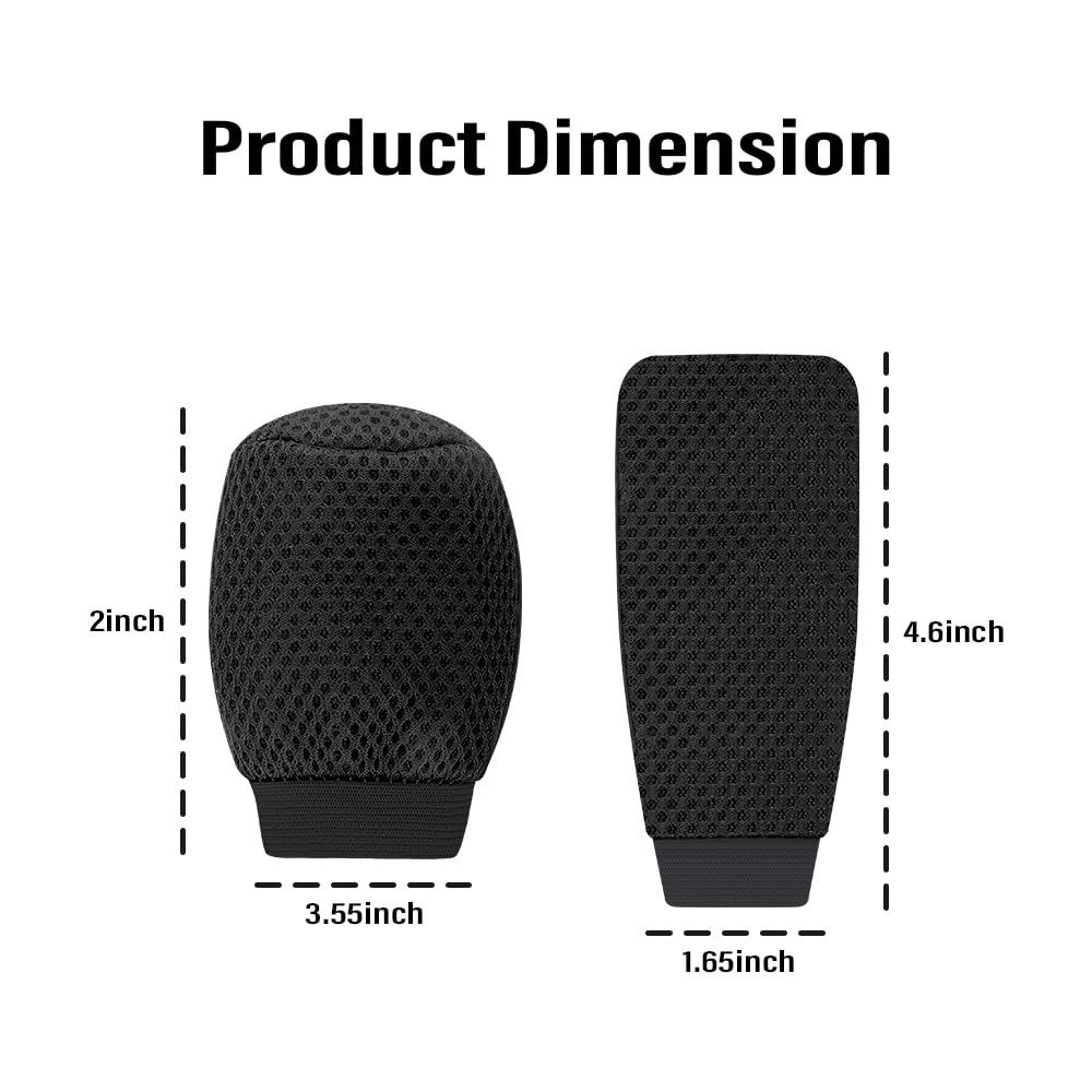 Car Gear Shift Cover + Handbrake Cover,Non-Slip & Breathable Shift Knob Cover Emergency Brake Cover (Black) โ image 2