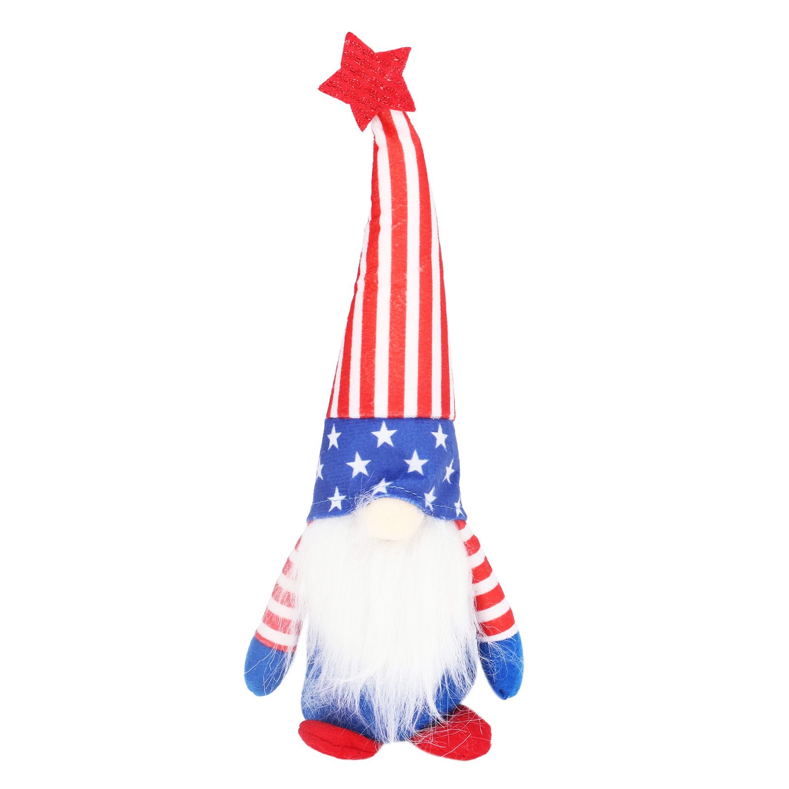 Independence Day Gnome Cute Handcrafted Beautiful Meaning Gnome Plush Decoration for Office Living Room Vertical Stripes โ image 2