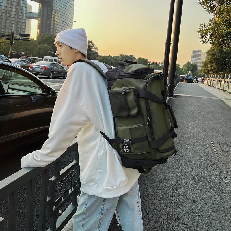 Green Unisex Travel Bag with Utility Buckles and Wet/Dry Compartments โ image 3