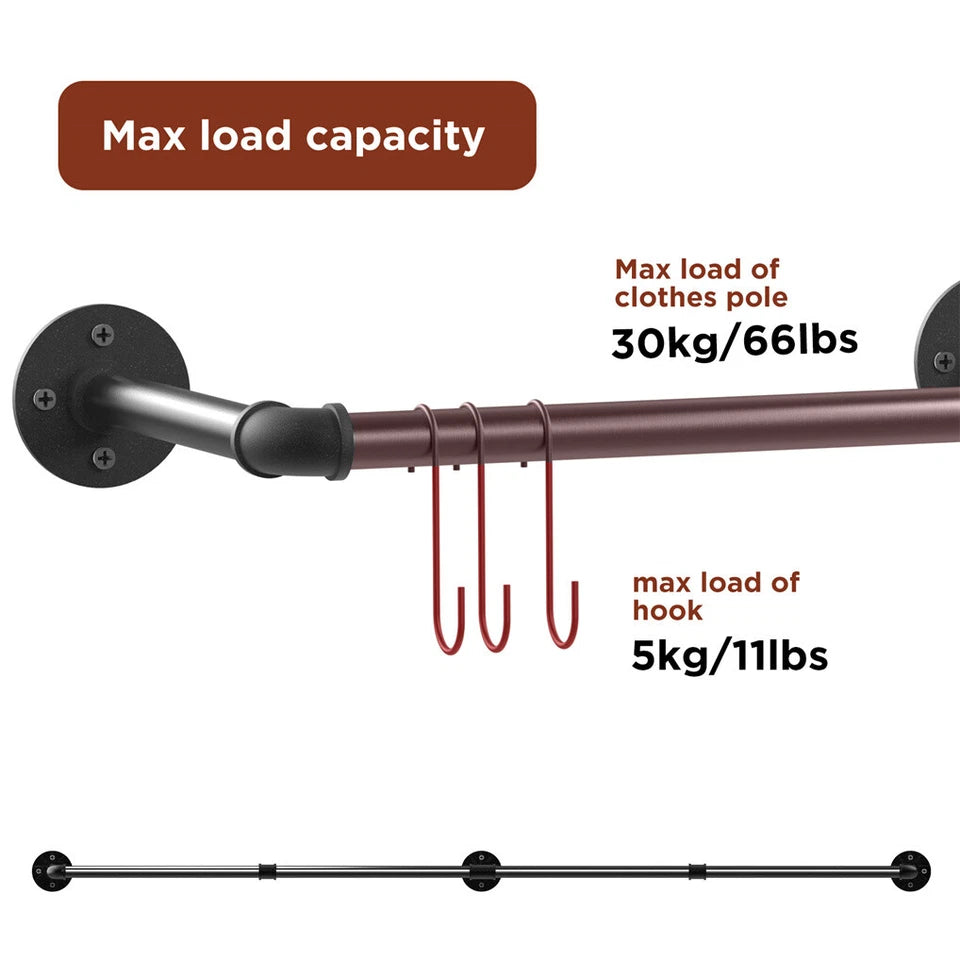 Adjustable Wall-Mounted Clothes Rack (90โ180 cm) โ image 5