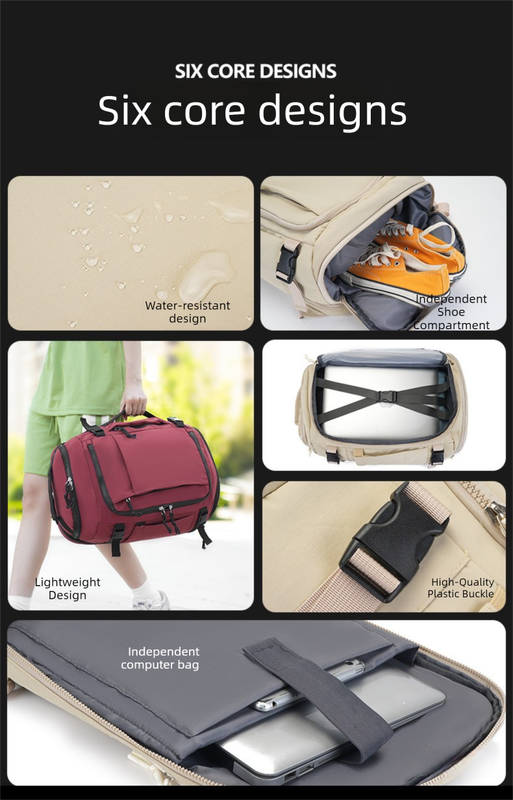 Dark Red Stylish & Spacious Backpack – Lightweight, Expandable Travel & Daily Use Rucksack (31×20×43cm) — image 3
