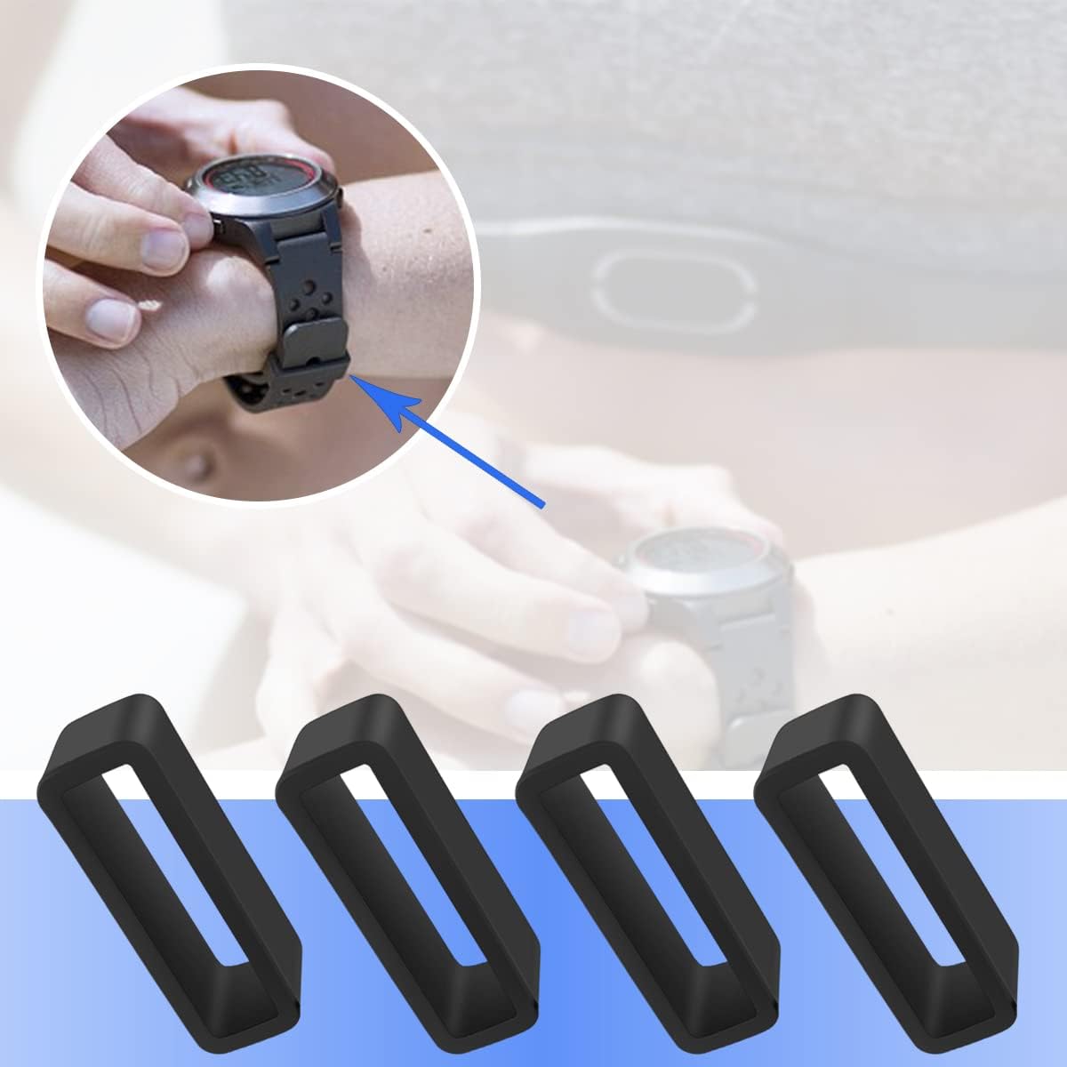 6 Pcs Watch Band Loop Holder Keeper for Resin Belt, Replacement Fastener Rings for Silicone Leather Rubber Watch Strap, Durable Fastener Retainer Size(24mm) โ image 6