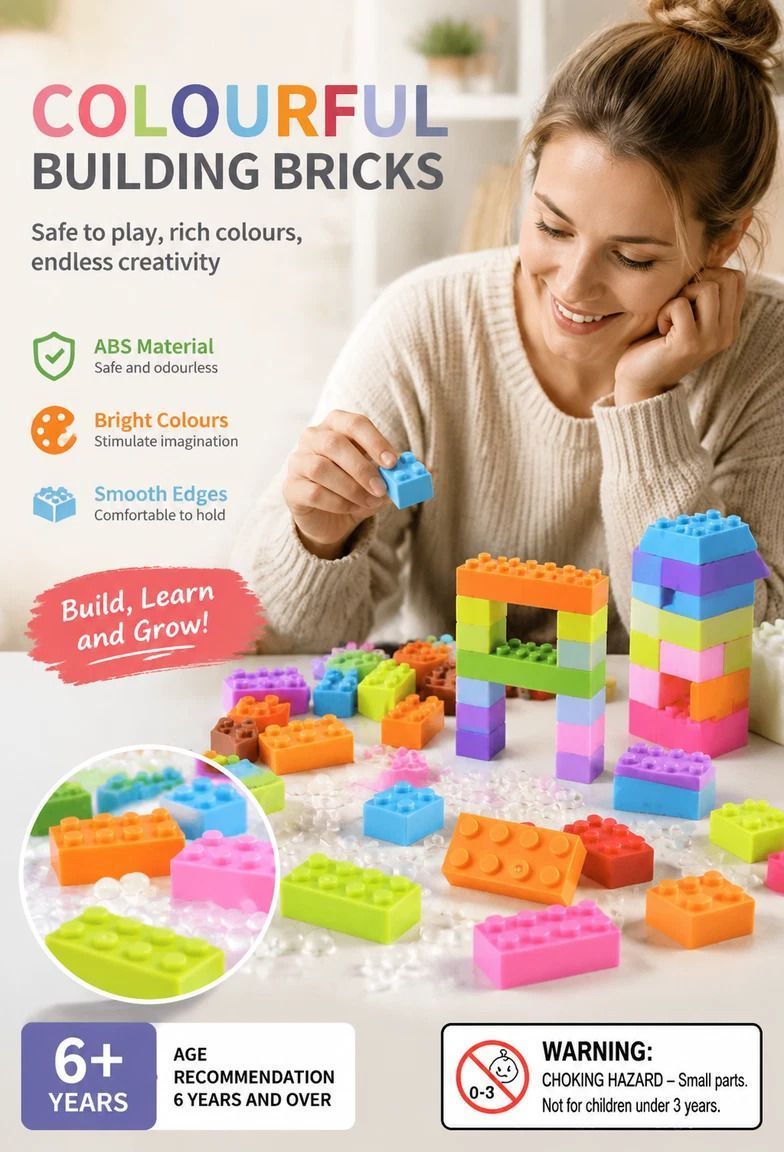 Gift-Worthy Mini Building Blocks DIY Puzzle Toy, 200pcs Color Box Pack (Separater & Instruction Included) — image 5
