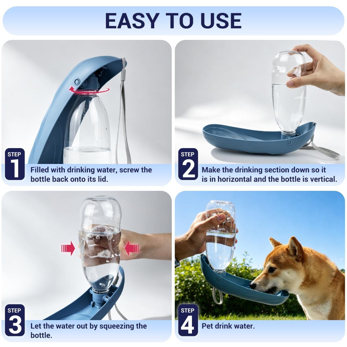 Portable Dog Water Bottle Large Dog Water Bottle Leak Proof Pet Water Bottle — image 4