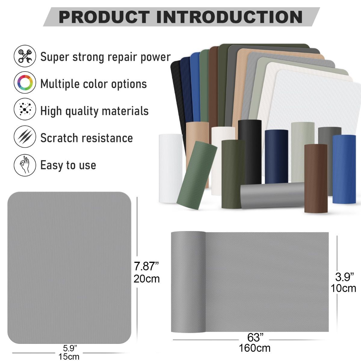 8 Pieces 7.87 x 5.9 inch Nylon Repair Patches Nylon Fabric Patch Self-Adhesive Fabric Repair Tape Waterproof Lightweight Outdoor Gear Patch Kit for Down Jacket — image 3