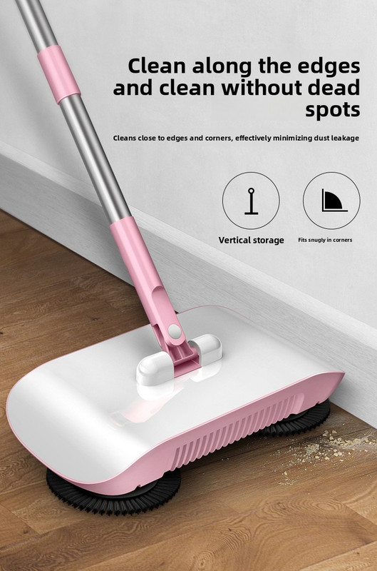 2-in-1 Manual Push Sweeper & Mop with Two Original Clothes - Handheld Floor Cleaner with Sealed Dustbin - Lightweight Cordless Design for Hardwood, Tile, and โ image 5