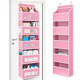Wall-mounted doll rack with hooks, multi-functional storage rack, pink dolls, can be hung on a door