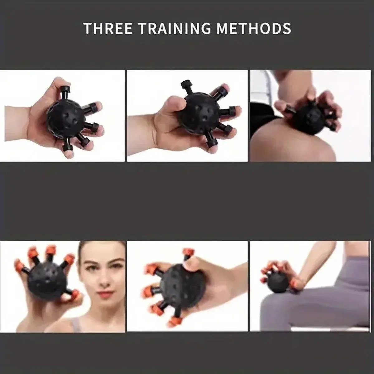 Finger Grip Hand Exerciser Stress Relief Grip Ball Wrist Strengthener Trainer - Black โ image 5