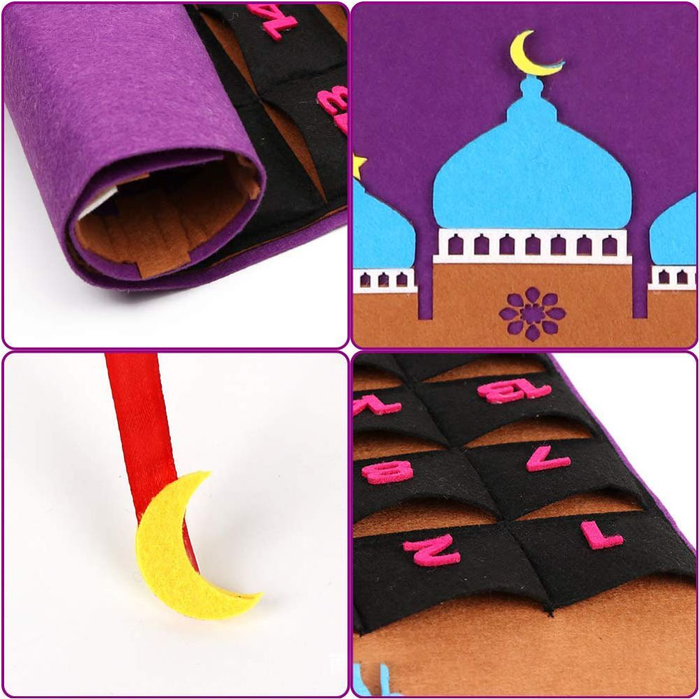 Eid Mubarak Countdown Calendar Felt Eid Mubarak Advent Calendar Ramadan Party Decoration — image 4