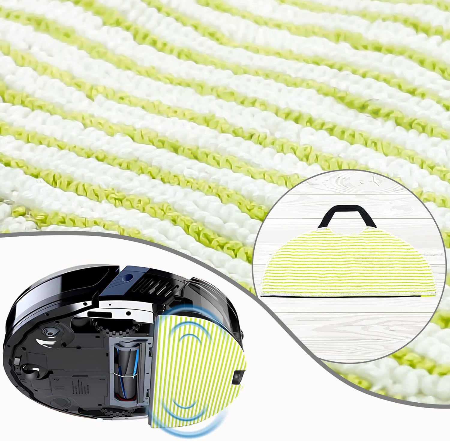 6 Pack Mop Pad or Shark AV2610WA / RV2620WD / RV2610WA / RV2410WD Robot Vacuum, Microiber Sonic Mopping Pad Replacement Accessory — image 4