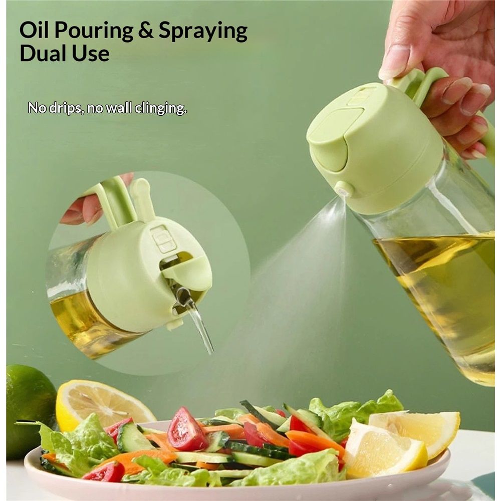 2 in 1 Glass Oil Sprayer & Dispenser, Premium Olive Oil Dispenser Bottle for Kitchen, Food-grade Oil Spray Bottle for Cooking, Air Fryer, Frying, BBQ โ image 3