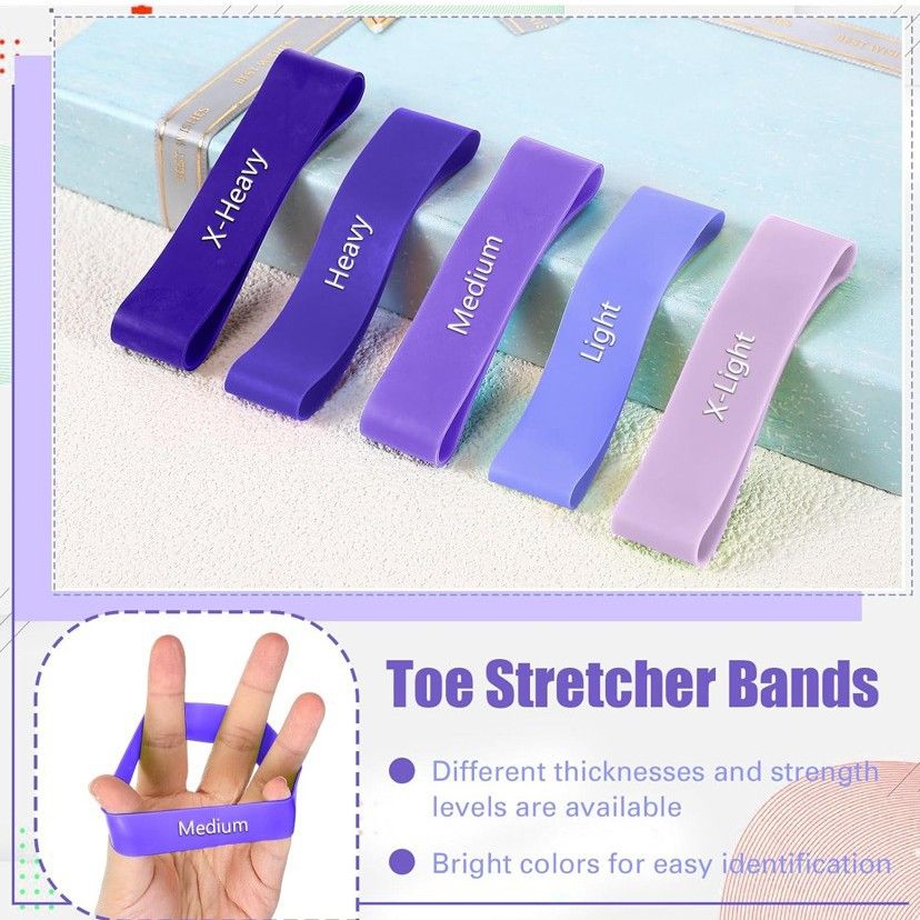 Lush Finger Tension Ring Bunion Corrector Set Dark purple finger tension ring arch training belt 15-20lbs โ image 3