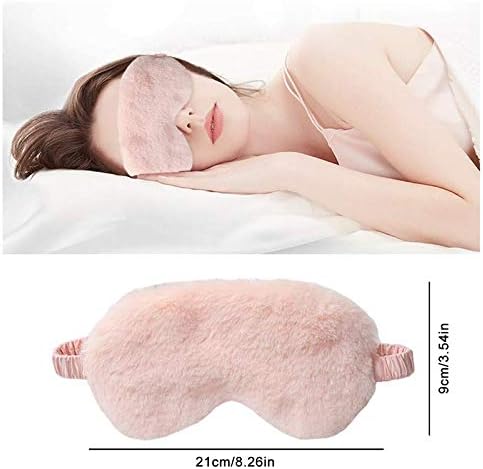 Faux Fur Eye Mask - Soft and Smooth Satin Eye Mask - Sleeping Eye Mask - 2-Pack (Pink + Yellow-Pink) — image 5