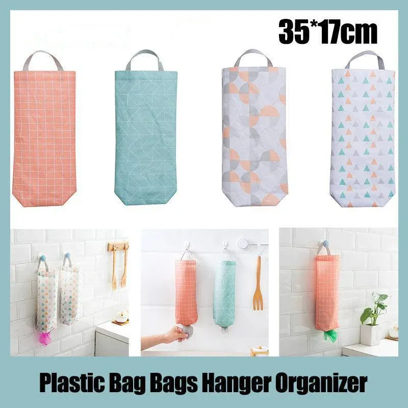 Plastic Bag Bags Hanger Organizer Storage Kitchen Trash Garbage Dispenser Holder - Red — image 2