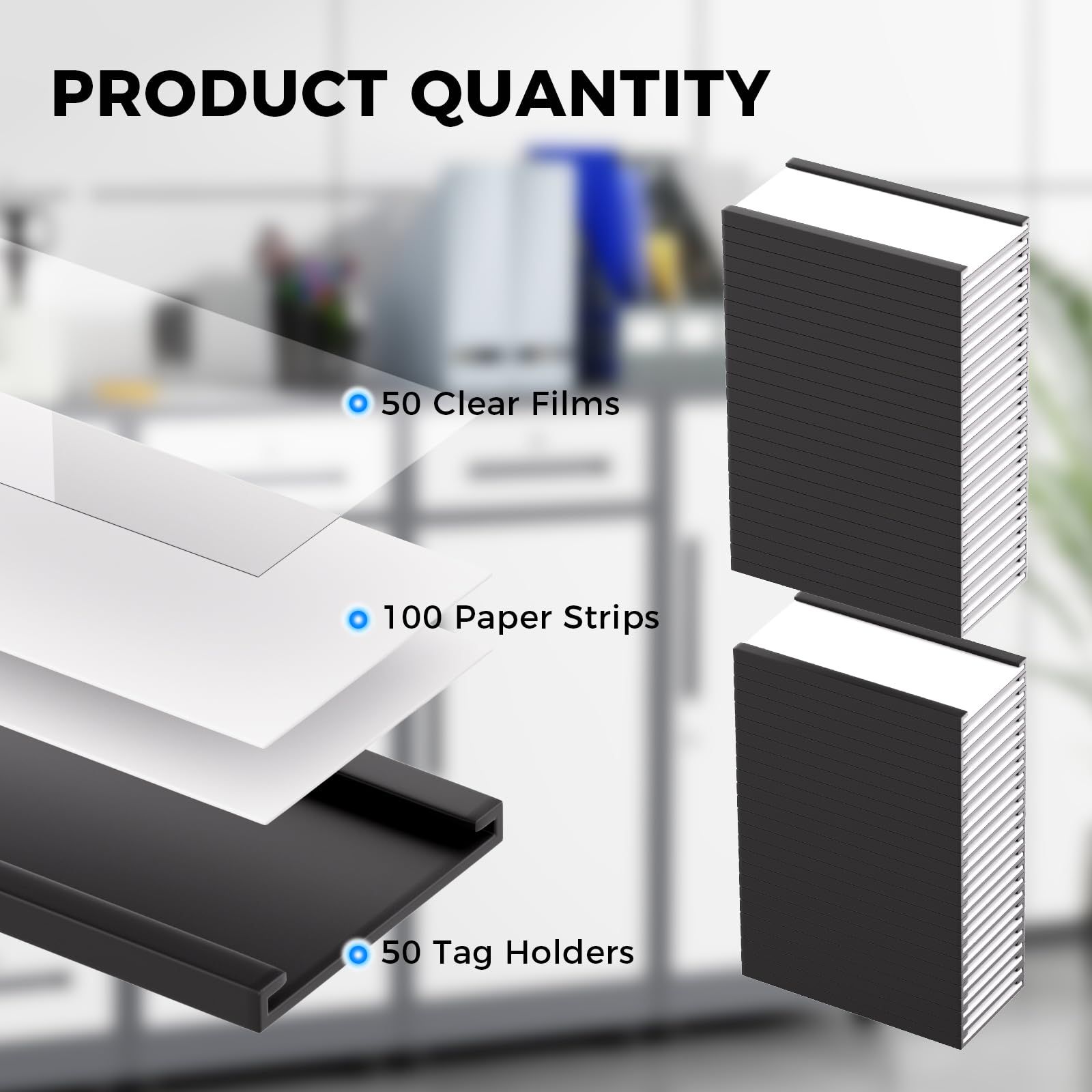 50 Pack C Channel Magentic Label Holders 1x2 Inch Magnetic Data Card Holders File Cabinet Labels for Metal Whiteboard Rack โ image 3